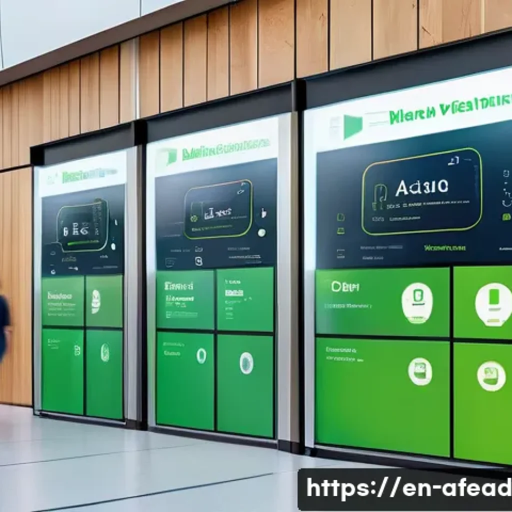 미래 공동체의 복지 모델 - A futuristic community healthcare center interior featuring diverse patients interacting with AI-pow...